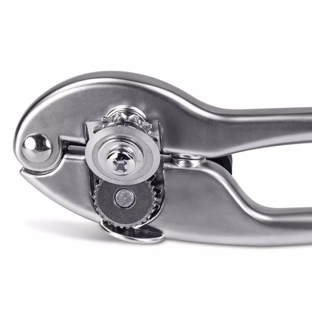 Home Basics Handheld Can Opener - High Carbon Stainless Steel & Zinc with Ergonomic TPR Grip