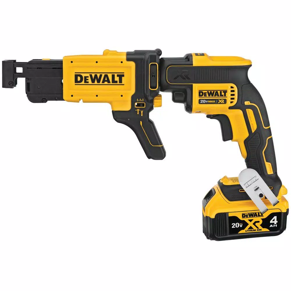 DEWALT 20V MAX XR Cordless Brushless Drywall Screw Gun Kit with Collated Attachment, 2 Batteries & Charger