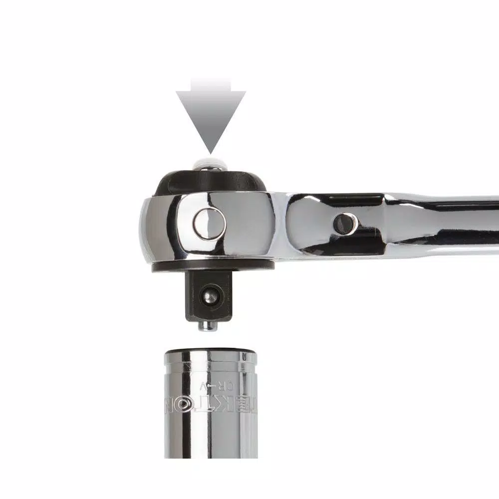TEKTON 3/8 in. Drive 9 in. Swivel Head Ratchet, 72-Tooth