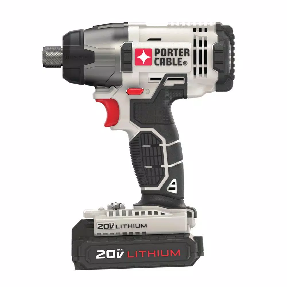 Porter-Cable 20V MAX Lithium-Ion Cordless 1/4 in. Hex Impact Driver Kit with 2 1.3 Ah Batteries and Charger