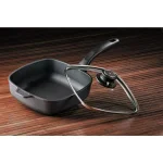 Swiss Diamond Classic Series 2.1 qt. Square Cast Aluminum Nonstick Saute Pan with Glass Lid, Gray thumbnail 3