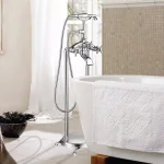 Vanity Art 40 in. Freestanding Single-Handle Claw Foot Tub Faucet with Hand Shower, Polished Chrome thumbnail 2