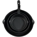 Sunnydaze Decor 3-Piece Cast Iron Skillet Set, Pre-Seasoned Black Cookware thumbnail 3