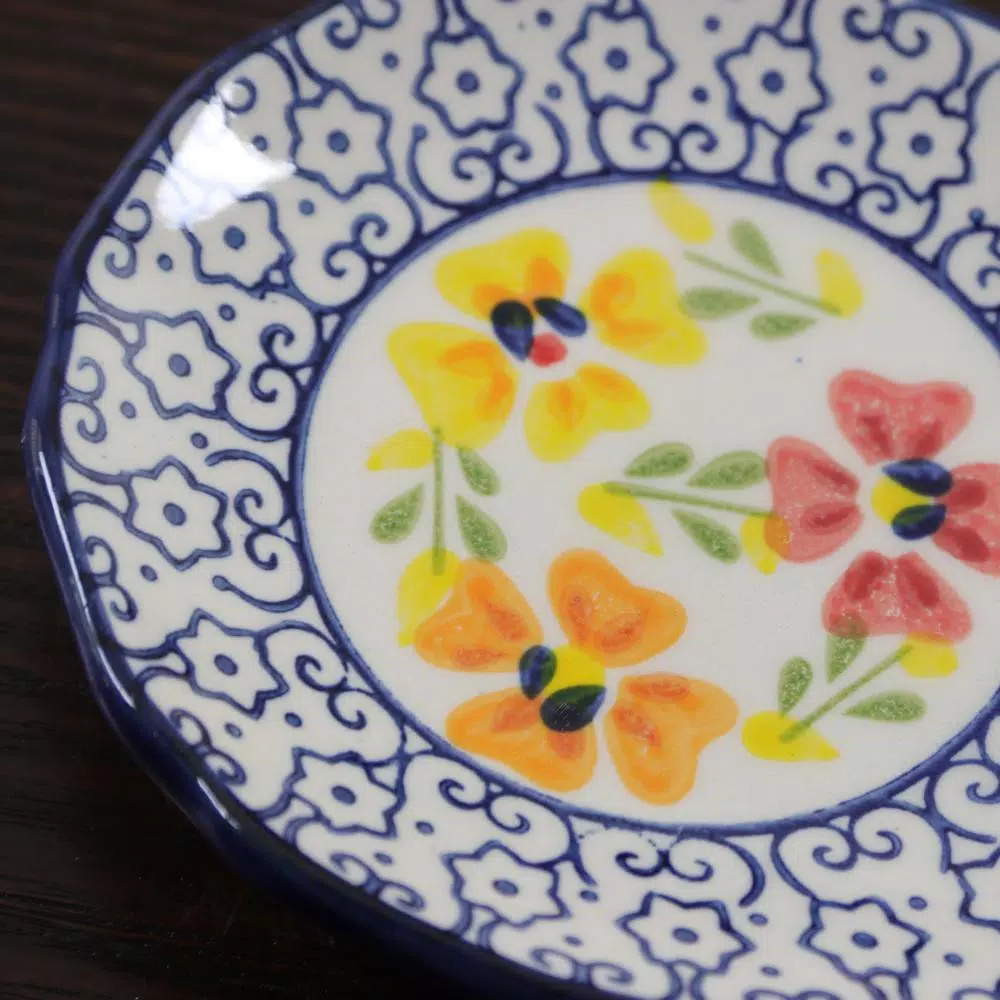 Gibson Elite Luxembourg 4-Piece Hand Painted Stoneware Serving Set
