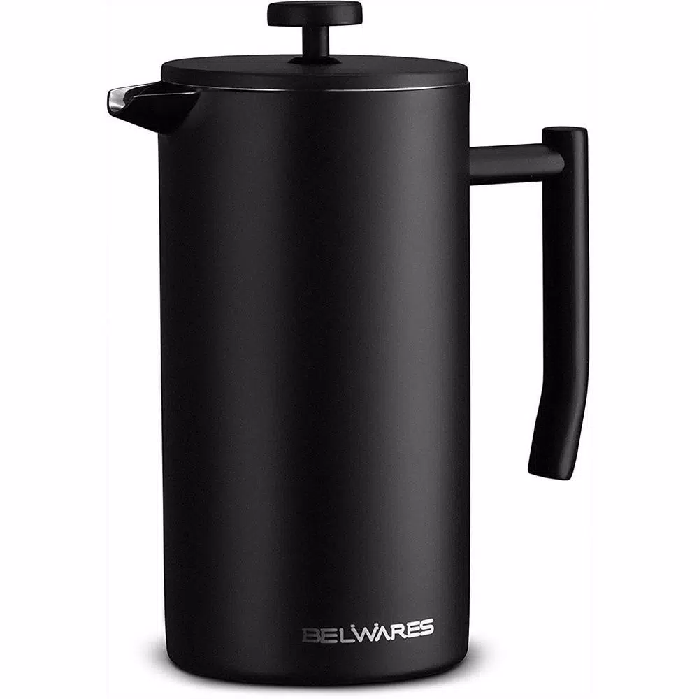 Belwares 34 oz. Black Stainless Steel French Press Coffee Maker