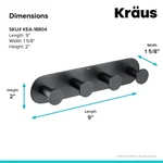 KRAUS Elie 4-Hook Bathroom Robe and Towel Rack, Matte Black thumbnail 2