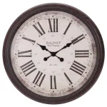 Pinnacle Baldaud 30 in. Antique Bronze Roman Numeral Wall Clock, Oversized Round Analog Design thumbnail 1