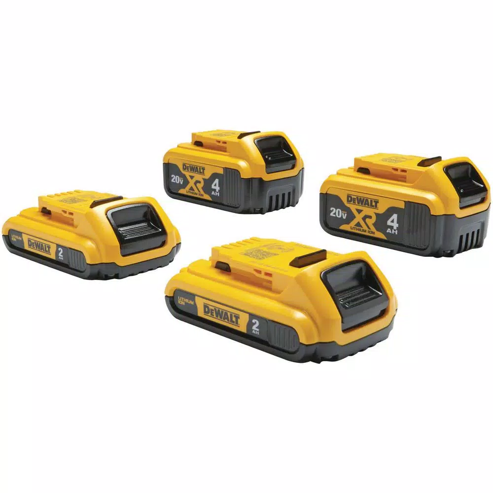 DEWALT 20V MAX Lithium-Ion Battery Combo Pack - (2) 2.0 Ah and (2) 4.0 Ah Batteries