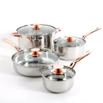 Sunbeam Ansonville 8-Piece Stainless Steel Cookware Set with Rose Gold Accents thumbnail 5