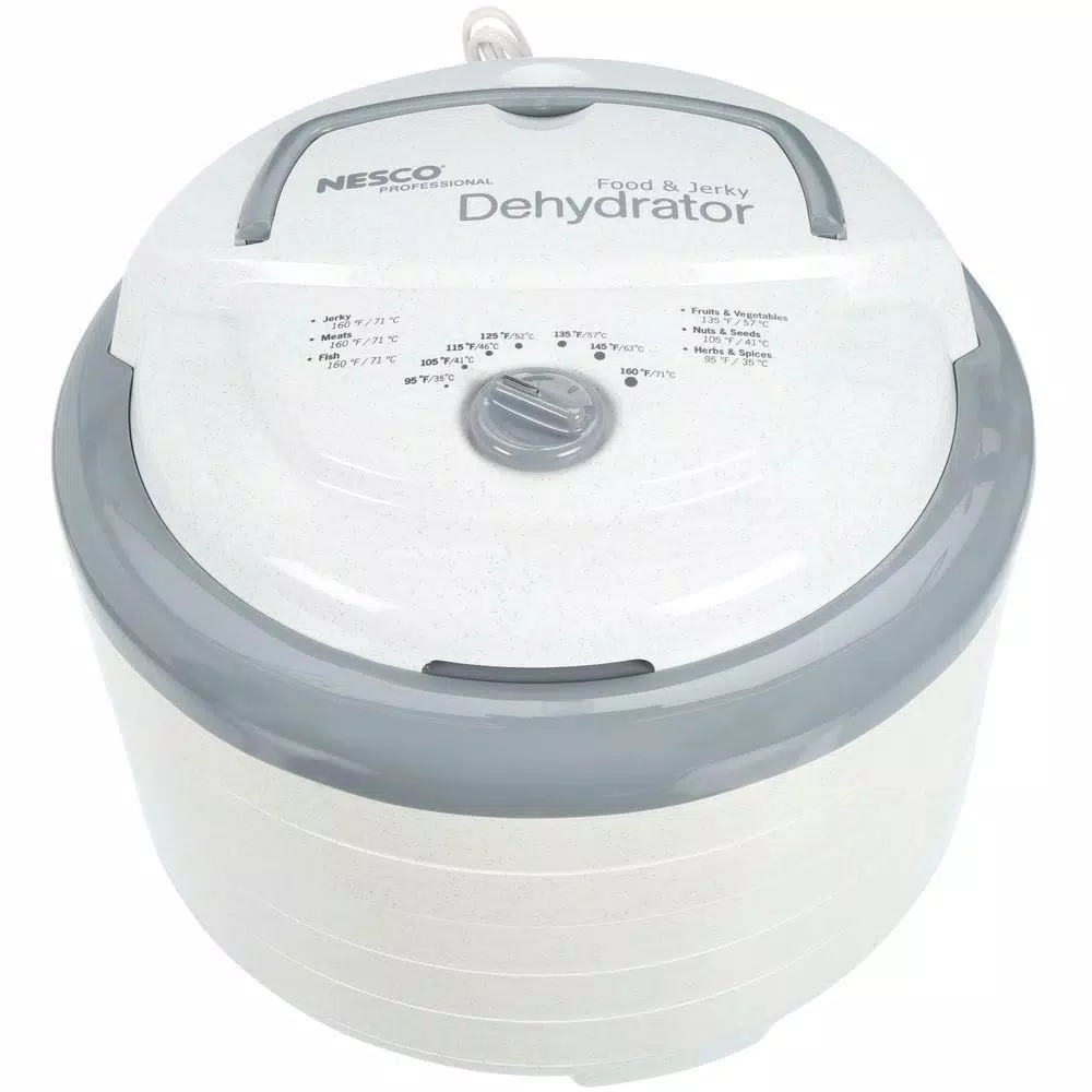 Nesco Snackmaster Pro 5-Tray Food Dehydrator with Temperature Control, 600W, White
