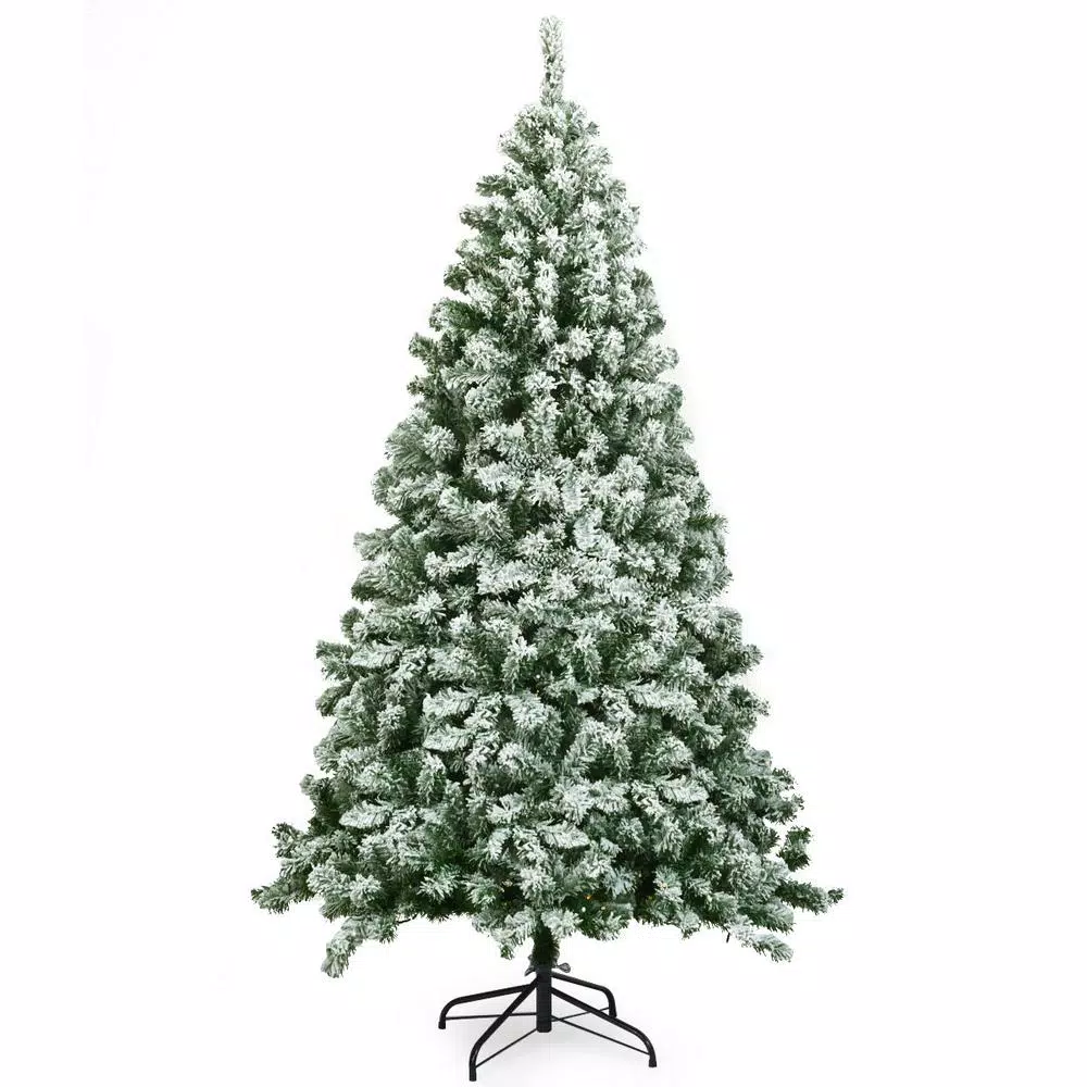 Costway 6 ft. Snow Flocked Artificial Christmas Tree with 928 Branch Tips, Unlit Hinged Pine
