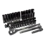 Husky 60-Piece 3/8 in. Drive 100-Position Universal Socket and Ratchet Mechanics Tool Set thumbnail 2