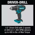 Makita 18V LXT Cordless 6-Piece Combo Kit with 3.0Ah Batteries and Charger thumbnail 4