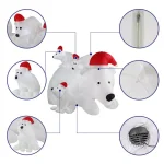 JOYDECOR 6 ft. Polar Bear Family Christmas Inflatable with LED Lights and Red Santa Hats thumbnail 7