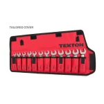 TEKTON 12-Piece Metric Stubby Ratcheting Combination Wrench Set (8-19 mm) with Storage Pouch thumbnail 9