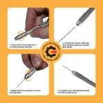 Gyros Swivel Head Pin Vise with 2 Double-Ended Collets thumbnail 4