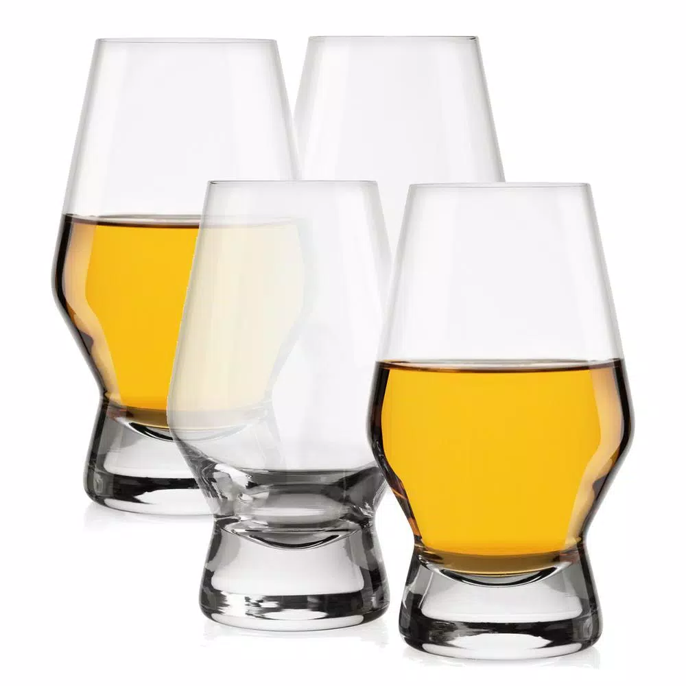 JoyJolt Halo 7.8 oz. Crystal Whiskey Glasses, Set of 4