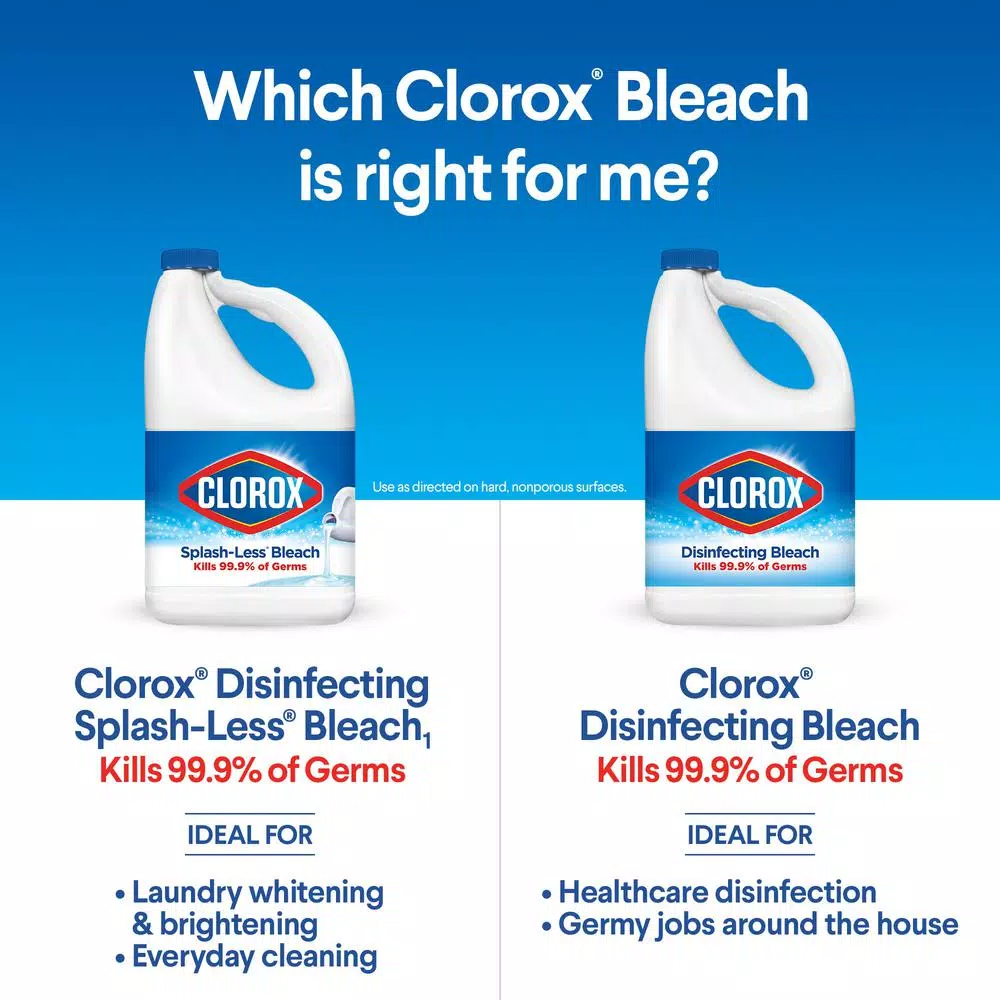 Clorox Splash-Less Concentrated Disinfecting Regular Liquid Bleach, 77 fl. oz.