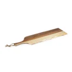 Picnic Time Artisan 30 in. Acacia Wood Serving Board with Live Edge and Hemp Rope Handle thumbnail 1