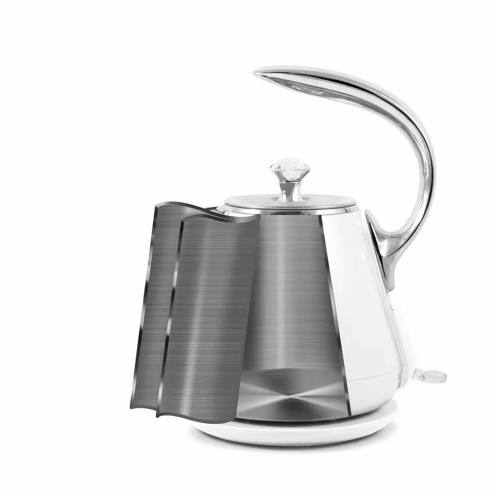 Elite Platinum 1.2L White Cool-Touch Stainless Steel Electric Kettle, 1350W