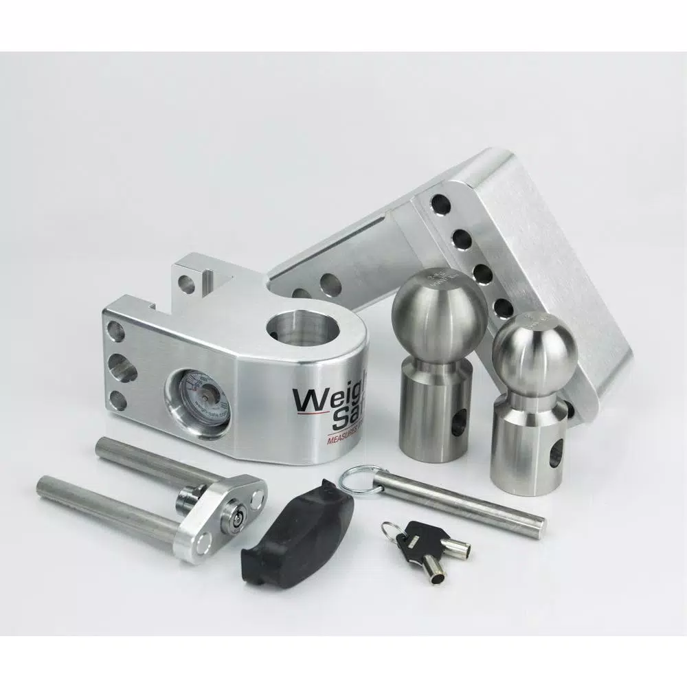 Weigh Safe Weigh-Safe 4 in. Drop Adjustable Class V Ball Mount with Built-In Hydraulic Scale