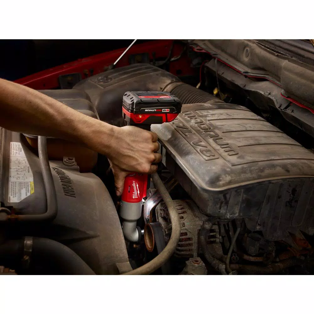 Milwaukee M18 18V Cordless 3/8 in. 2-Speed Right Angle Impact Wrench Kit with 1.5 Ah Battery, Charger, and Hard Case