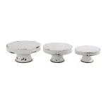3R Studios Distressed White Metal Cake Stand Set of 3 - Country Cottage Style Pedestals thumbnail 1