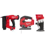 Milwaukee M18 FUEL 18-Gauge Brad Nailer, Jig Saw, and Compact Router 3-Tool Combo Kit thumbnail 1