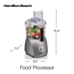 Hamilton Beach 10-Cup Food Processor, 525W, 3-Speed Grey thumbnail 7