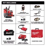 Milwaukee M18 FUEL 1-1/2 in. Lineman Magnetic Drill Kit with (2) 8.0 Ah Batteries thumbnail 2