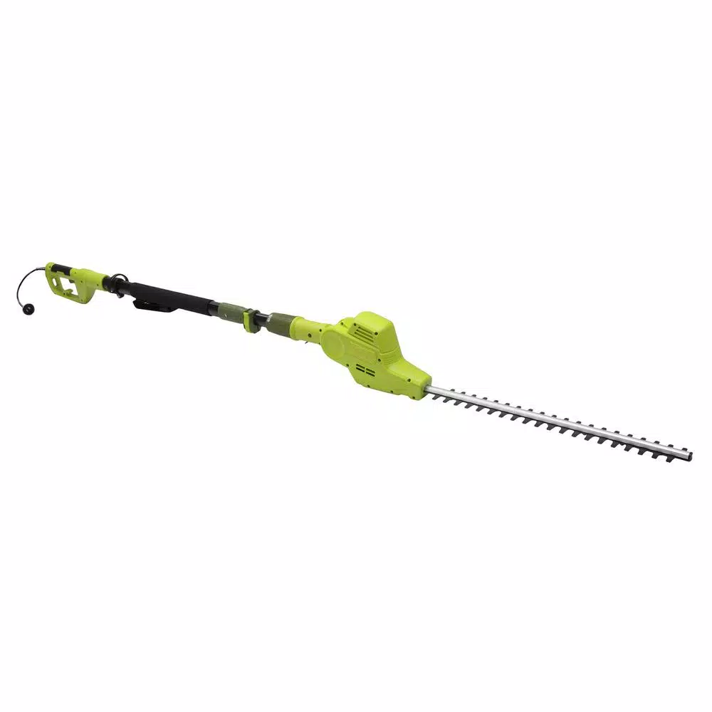 Sun Joe 4 Amp Corded Electric Telescoping Pole Hedge Trimmer with 21 in. Hardened Steel Blade