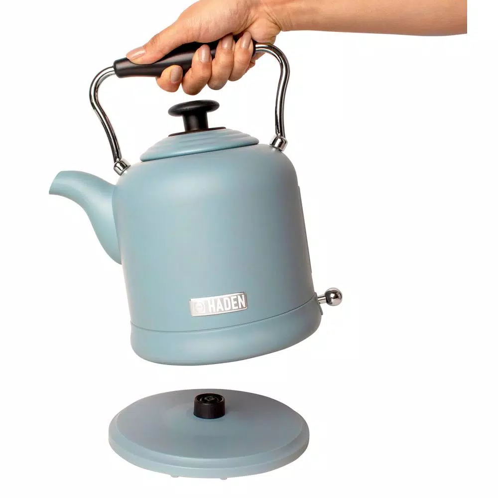 Haden Highclere 1.5L Electric Kettle, 6-Cup Cordless Kettle with Auto Shut-Off, Poole Blue
