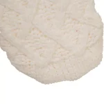 Glitzhome 22 in. White Knitted Christmas Stocking with Red Trim and Pompoms thumbnail 4