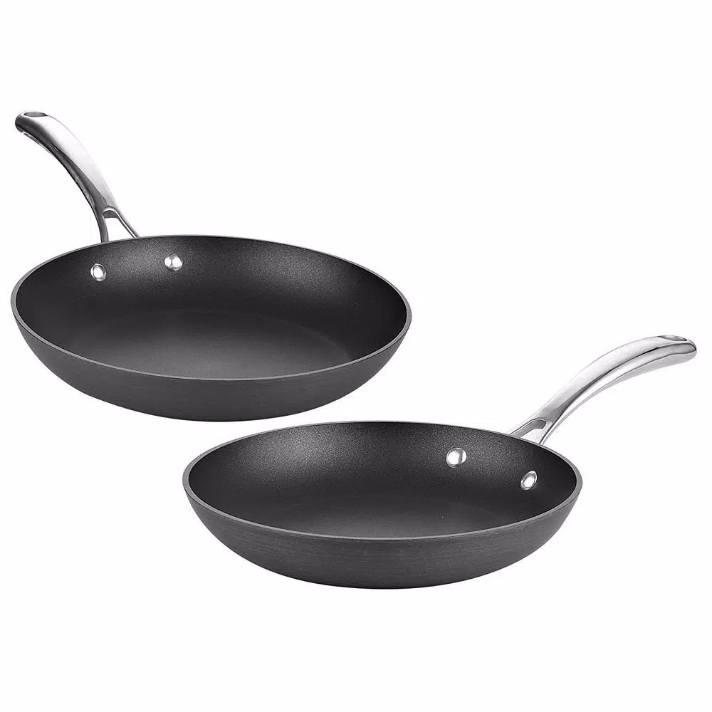 Cooks Standard 2-Piece Hard-Anodized Aluminum Nonstick Frying Pan Set, Black