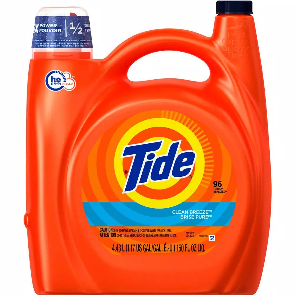 Tide Clean Breeze HE Liquid Laundry Detergent, 150 oz (96 Loads)
