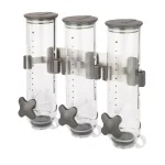 Honey-Can-Do SmartSpace Edition Wall-Mounted Triple Cereal Dispenser - Stainless Steel Dry Food Dispenser thumbnail 1