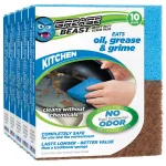 Grease Beast Heavy-Duty Odor and Bacteria Resistant Kitchen Scrub Sponge, 10-Pack thumbnail 2
