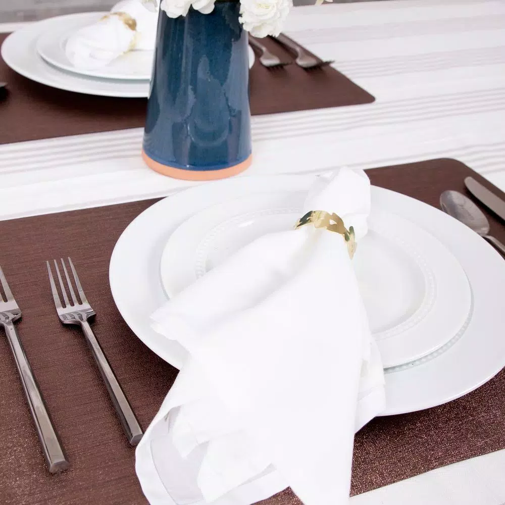 RITZ 19 x 13 in. Copper Metallic Stitched PVC Placemats, Set of 12