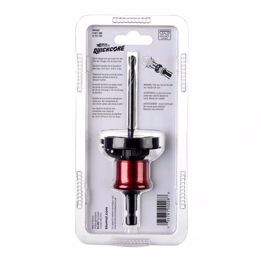 BLU-MOL Disston Blu-Mol Xtreme QuickCore 3/8 in. Metal Arbor Assembly for Fast Core Ejection