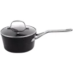 Starfrit The Rock 3 Qt. Aluminum Nonstick Sauce Pot with Glass Lid, Black Speckle thumbnail 1