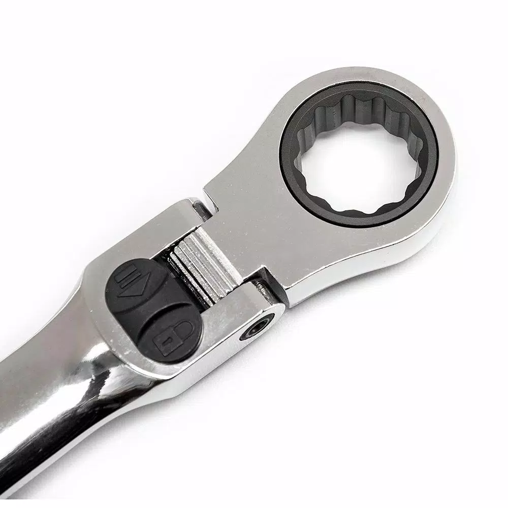 GEARWRENCH 12-Piece Metric Flex-Head Ratcheting Combination Wrench Set with Roll Pouch