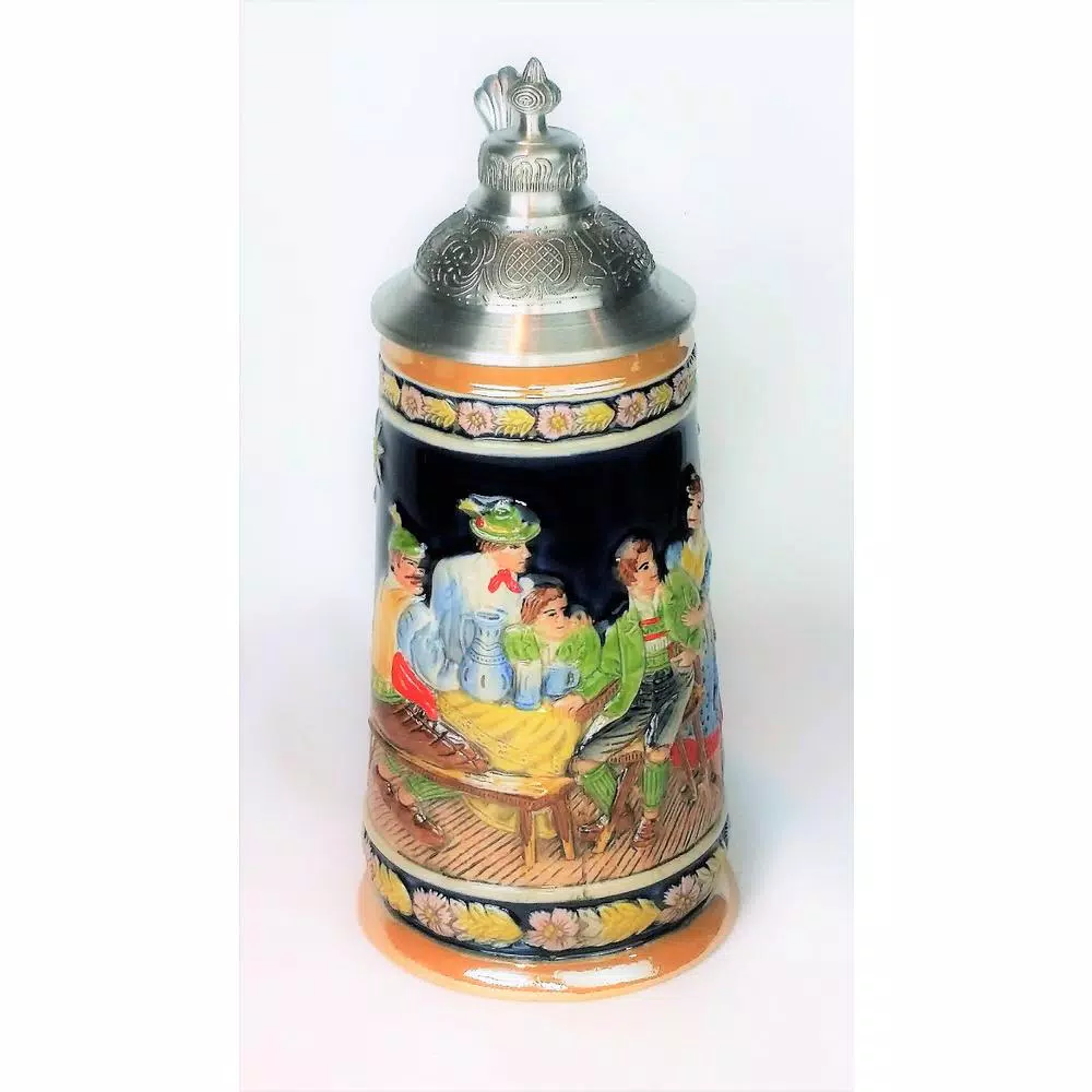 Heim Concept 16 oz. Ceramic Beer Stein with Steeple Lid, Silver