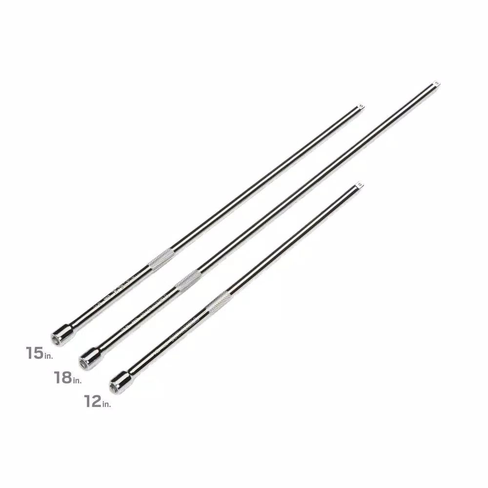 TEKTON 1/4 in. Drive Long Extension Bar Set, 3-Piece (12, 15, 18 in.)