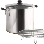IMUSA 8 Qt. Aluminum Stovetop Steamer with Tempered Glass Lid thumbnail 1