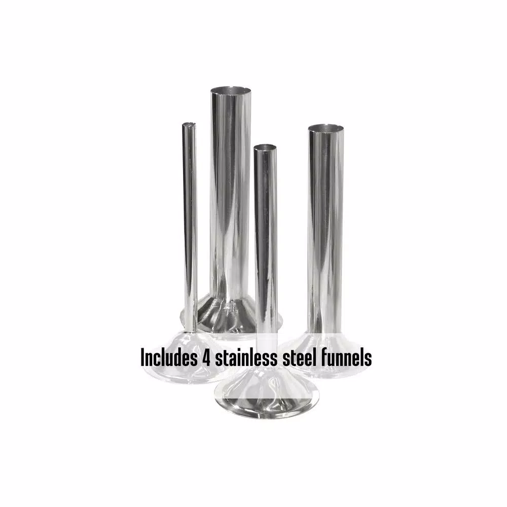 Weston Stainless Steel Sausage Stuffer with 7 lb. Capacity and 4 Funnels