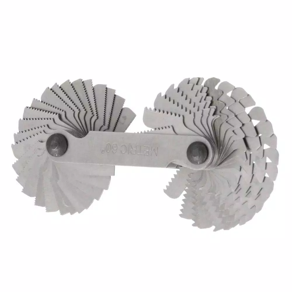 Grand Rapids Industrial Products Grip Thread Pitch Gauge - Dual Metric and SAE Stainless Steel Thread Counter