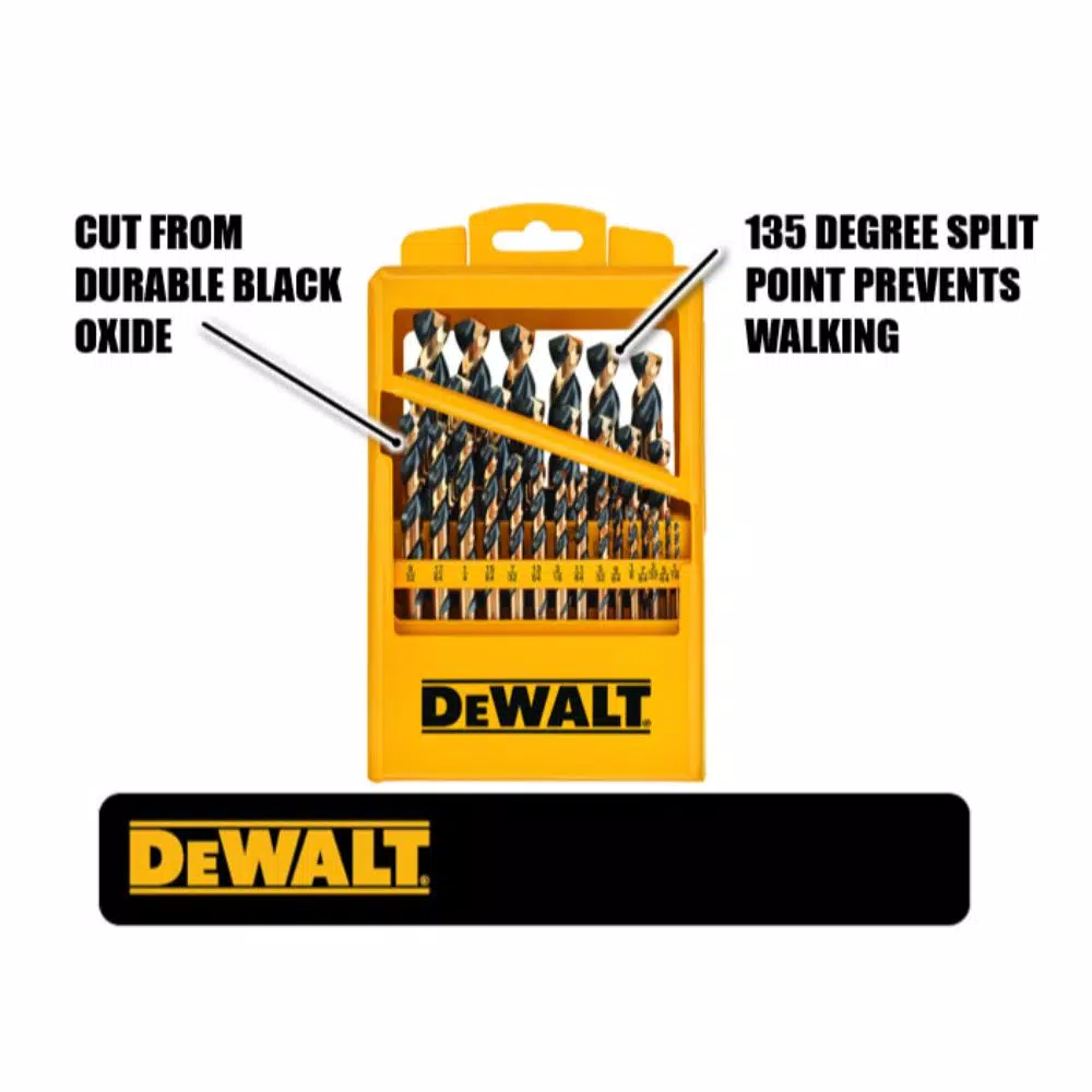 DEWALT 29-Piece Black Oxide Twist Drill Bit Set