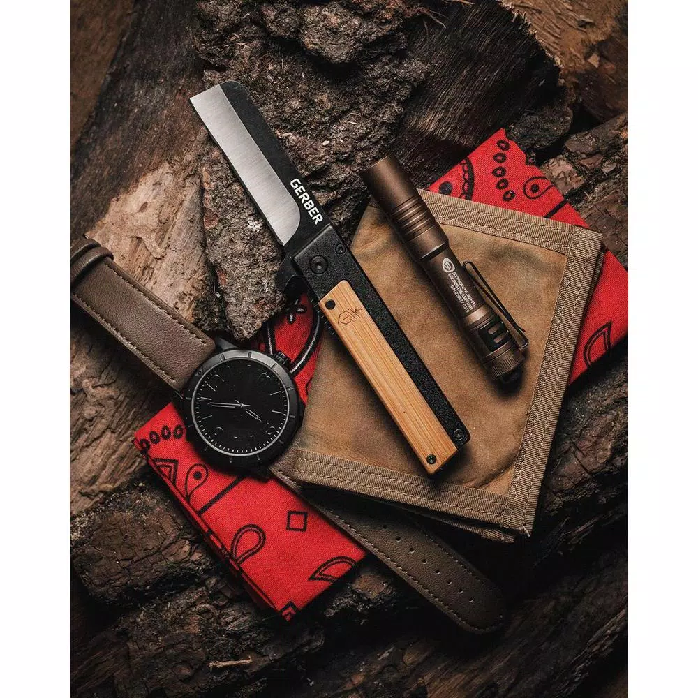 Gerber Quadrant 2.7 in. Straight Edge Sheepsfoot Pocket Knife with Bamboo Handle