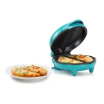 HOLSTEIN HOUSEWARES Holstein 4-Egg Omelette Maker, 2-Section Non-Stick Egg Cooker in Teal and Stainless Steel thumbnail 2