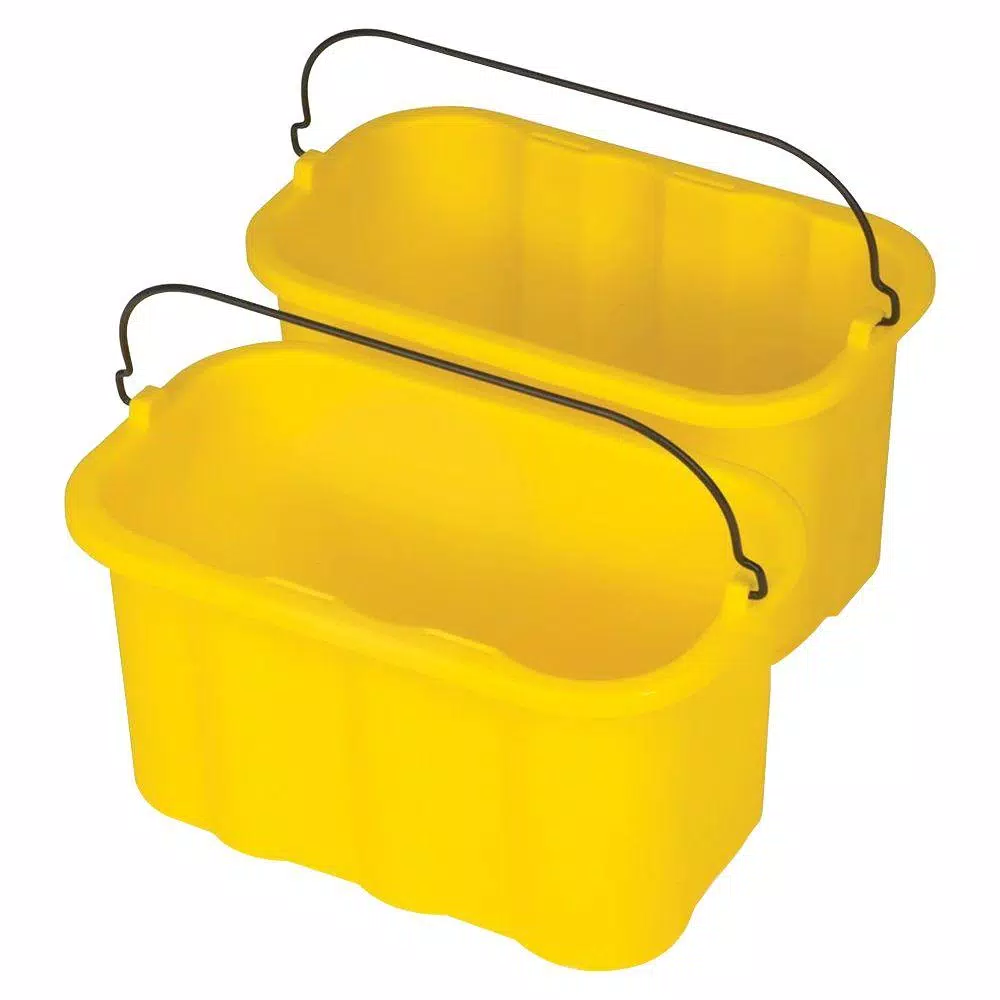 Rubbermaid 10 Qt. Yellow Sanitizing Caddy for High Capacity Cleaning Carts